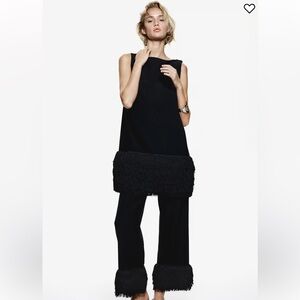 New H&M Fringe-Hem Pants